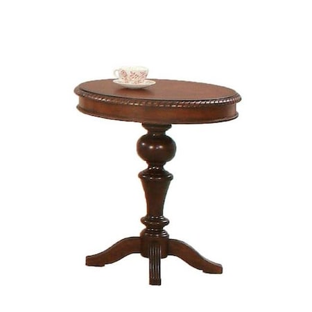 Progressive Furniture Progressive Furniture P587-29 Mountain Manor Traditional Style Round Chairside Table; Heritage Cherry P587-29
